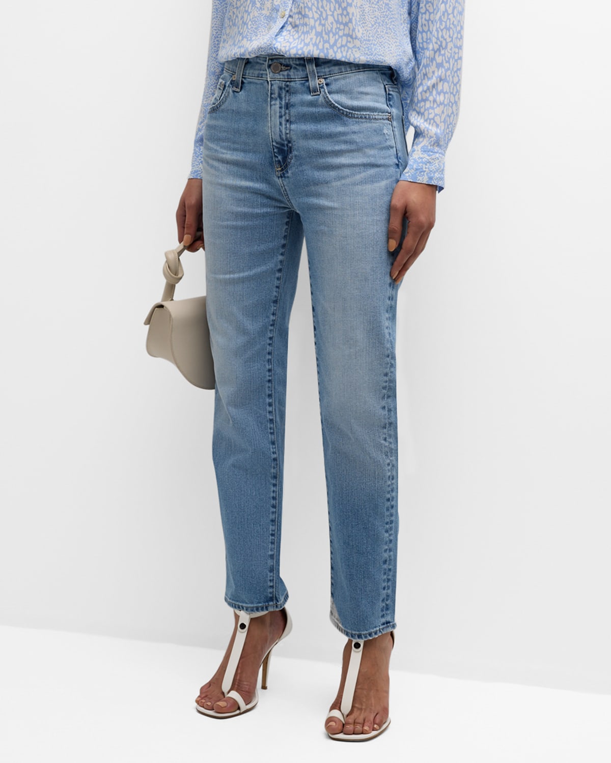 Ag Saige High-rise Straight Jeans In 22 Years Whisper