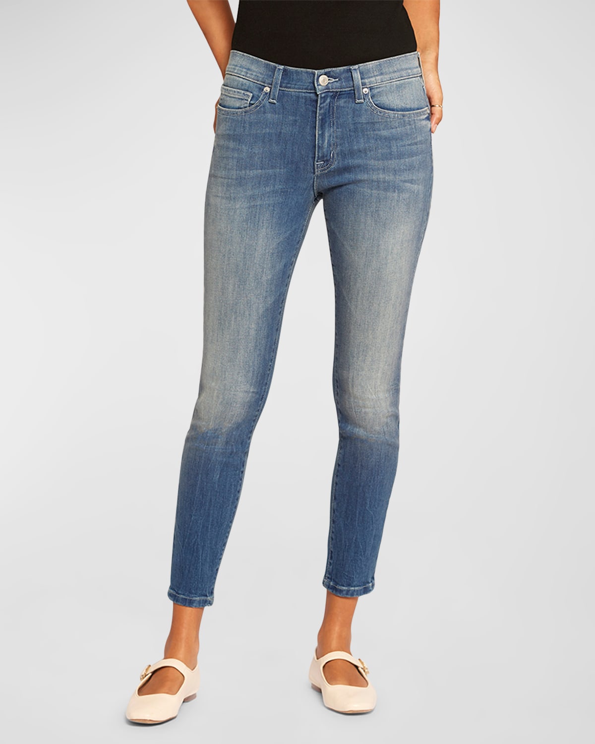 Shop Current Elliott The Stiletto Skinny Jeans In Bay