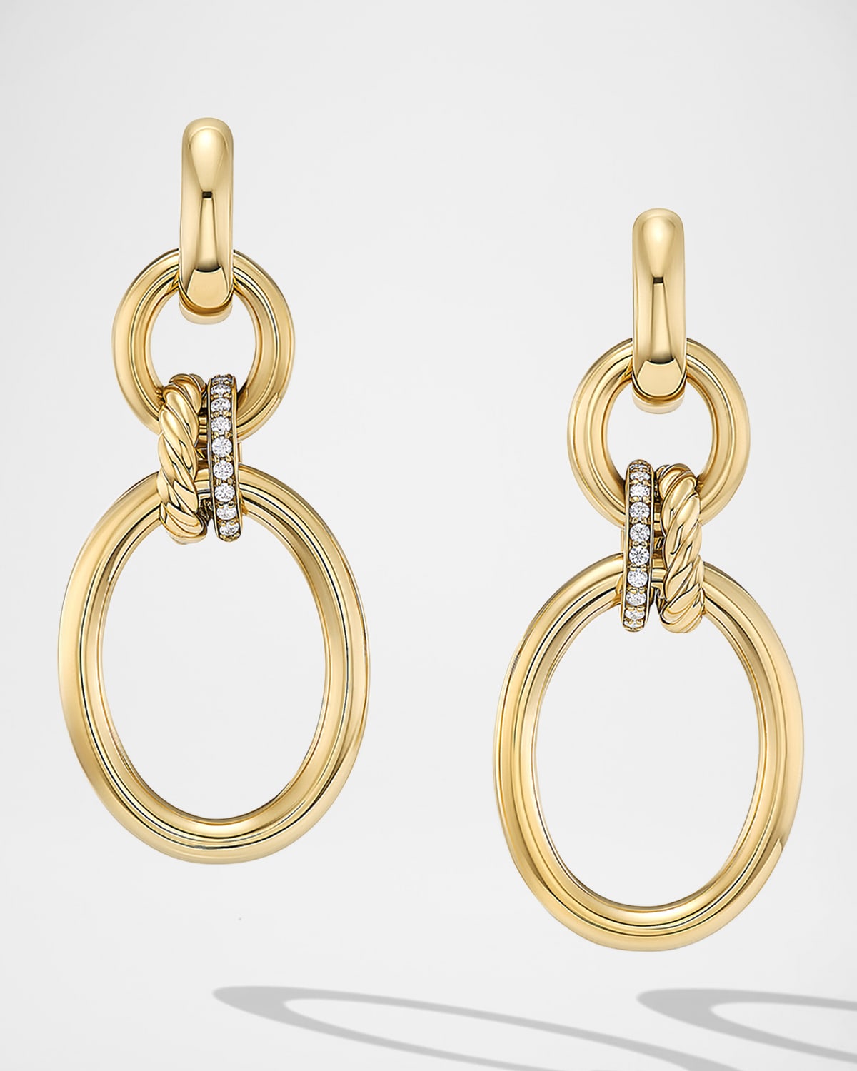 David Yurman Mercer Earrings with Diamonds in 18K Gold, 50mm