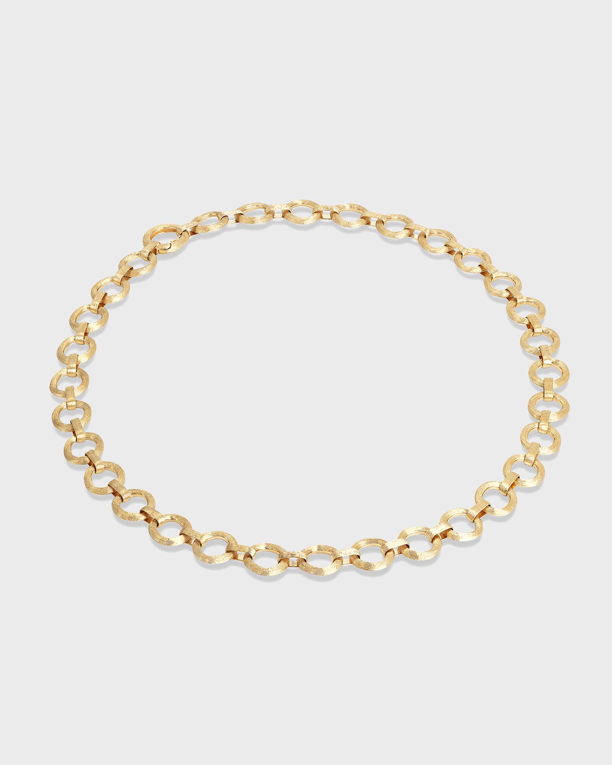18K Yellow Gold Jagged Baguette Diamond Necklace