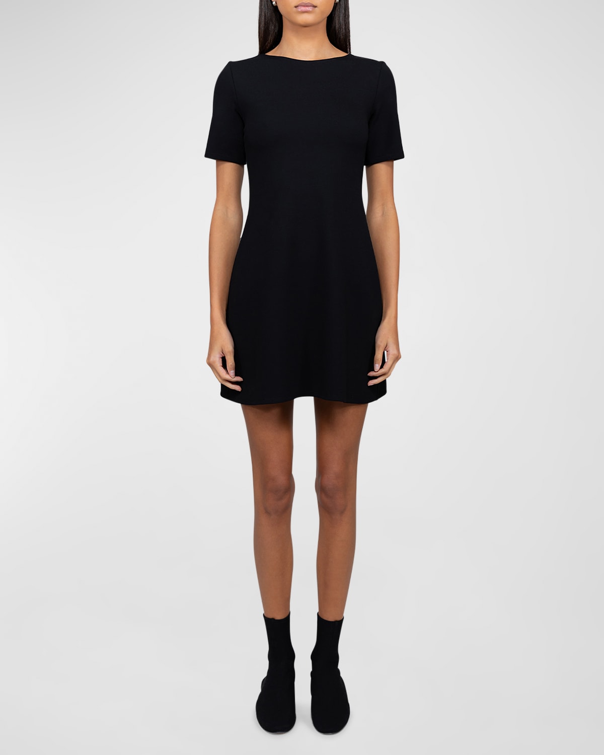 Leset Rio Short-sleeve Mini Dress In Black
