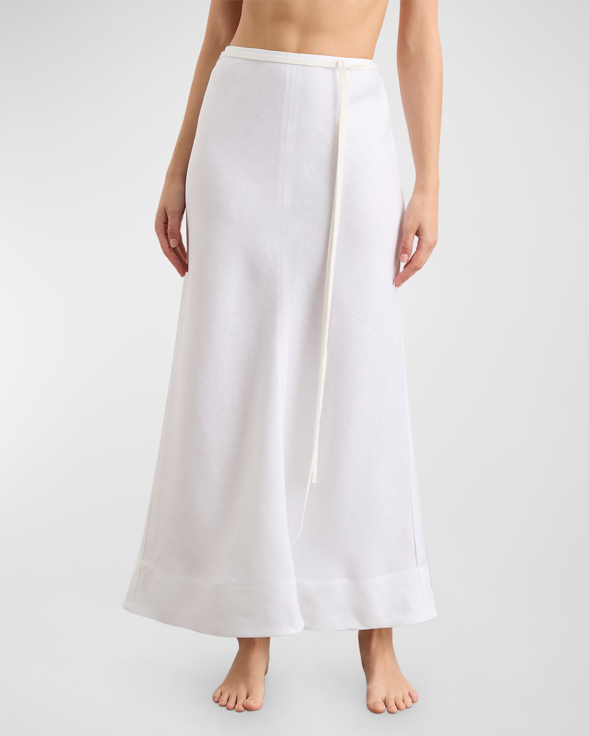 Bondi Born Messina Organic Linen Maxi Skirt In White