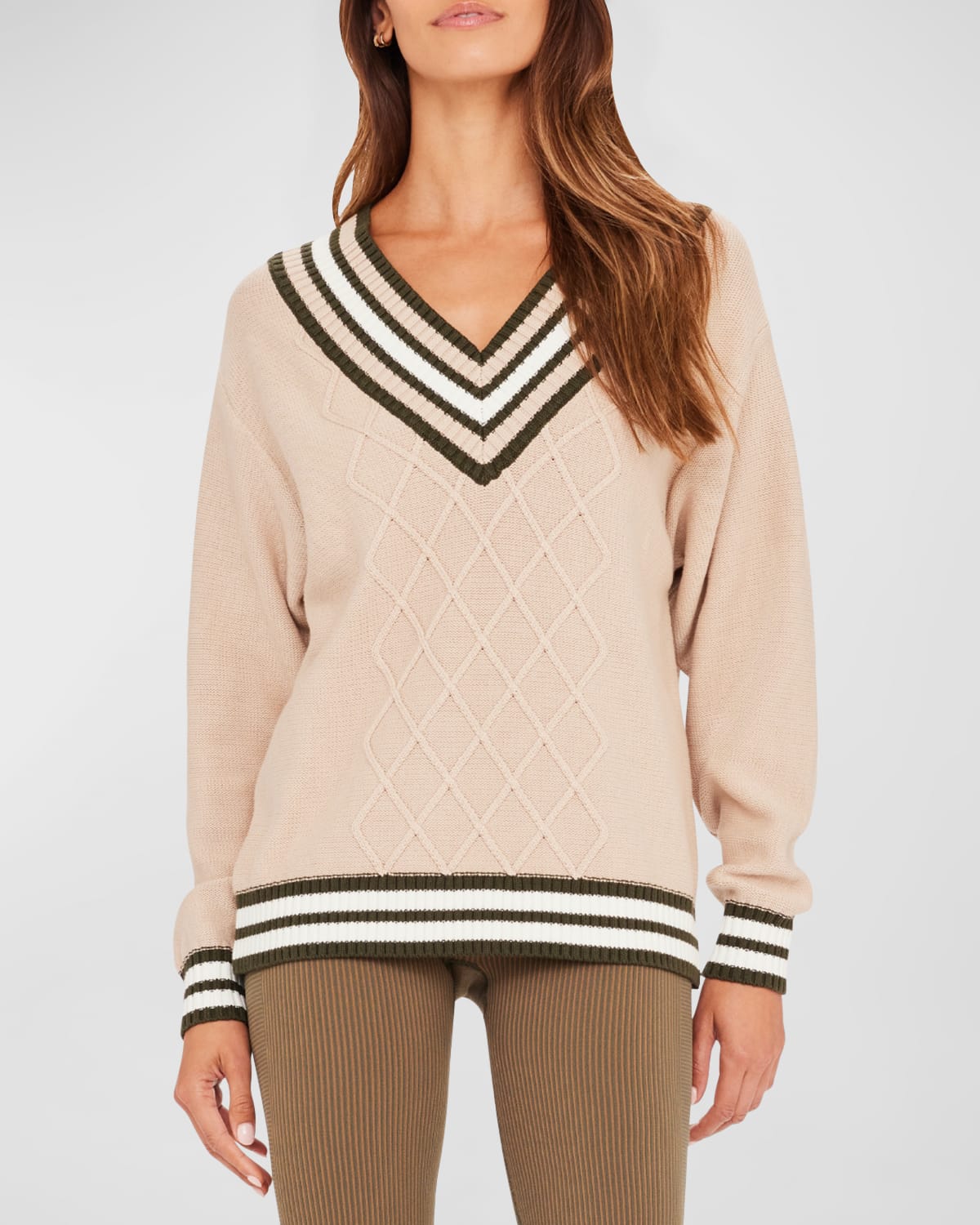 Shop The Upside Pilot Louie V-neck Sweater In Brown