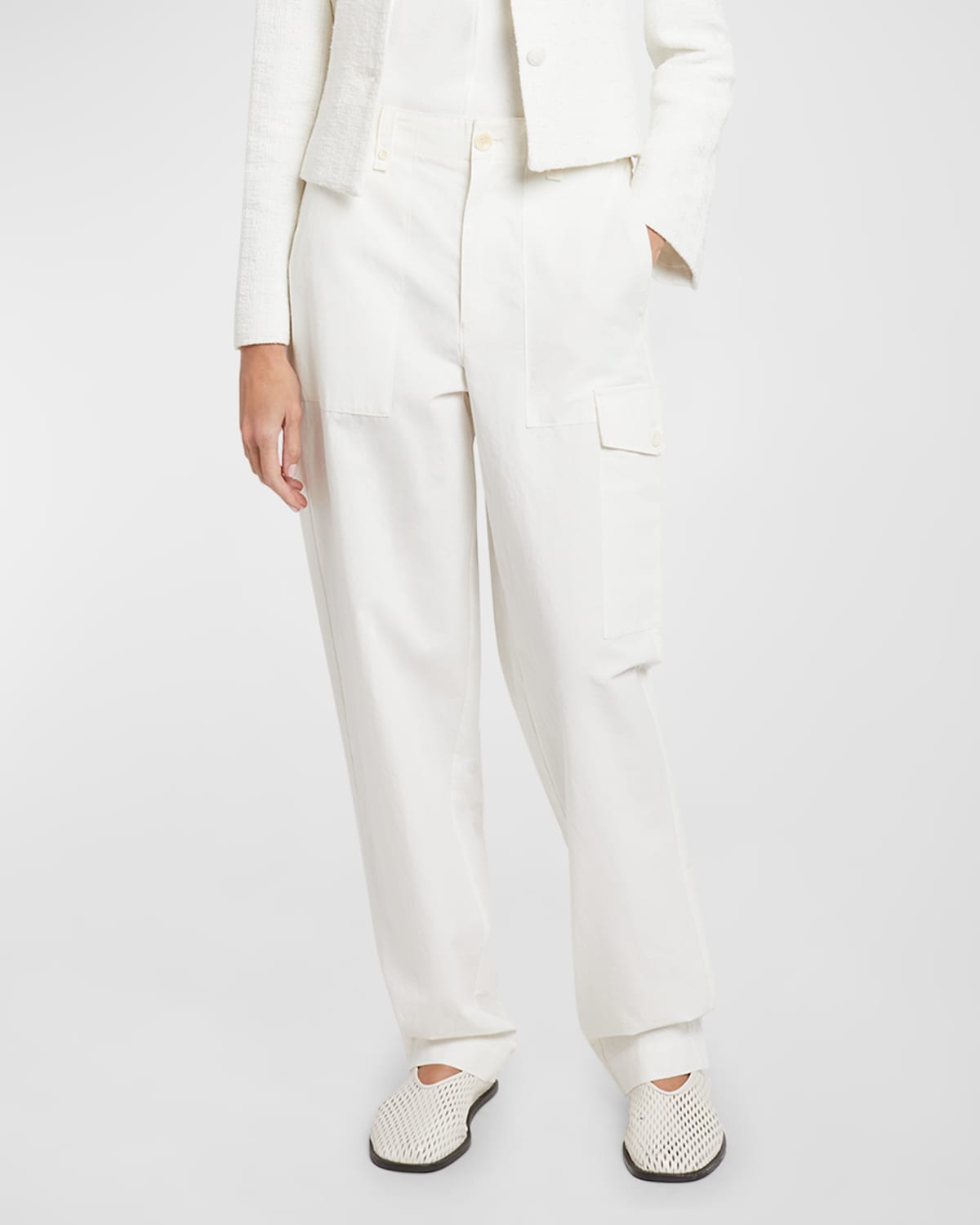 Proenza Schouler White Label Octavia Cotton-linen Pants In White