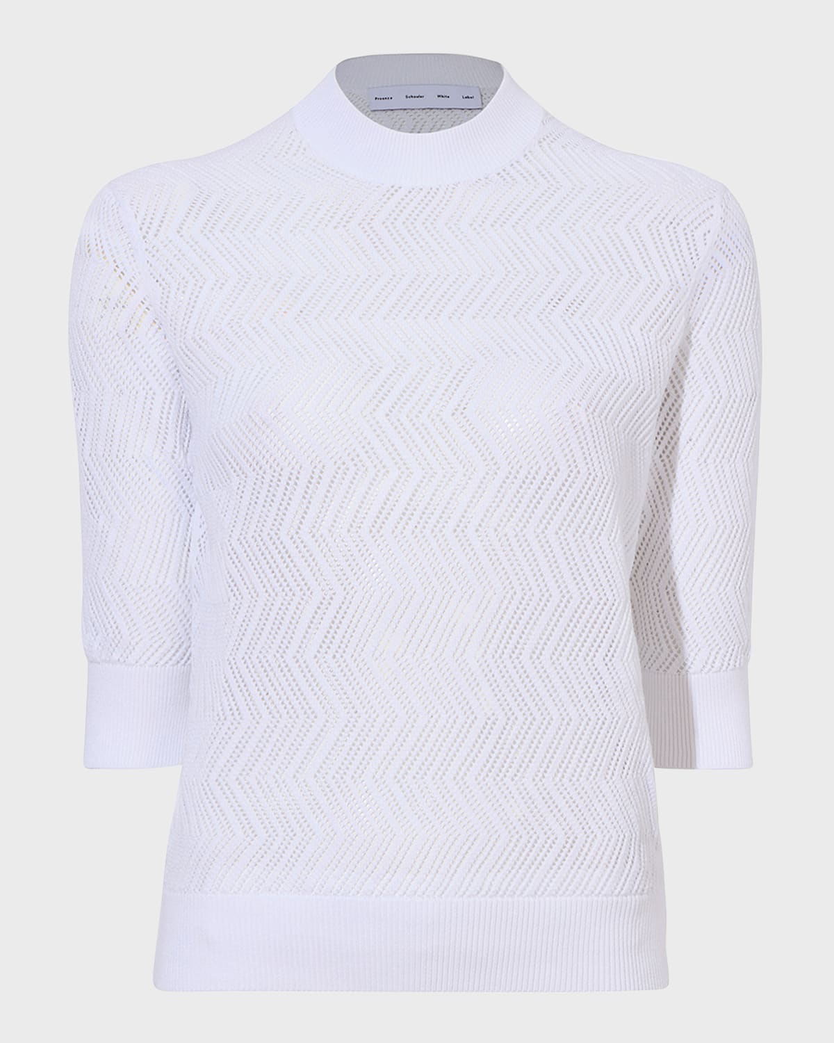 Proenza Schouler White Label Nicola Zig-zag Pointelle Sweater In Off White