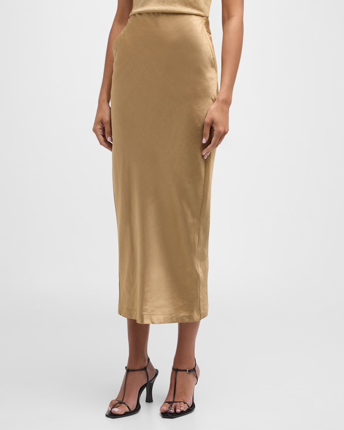 Slouchy Coolness Straight Shimmer Midi Skirt