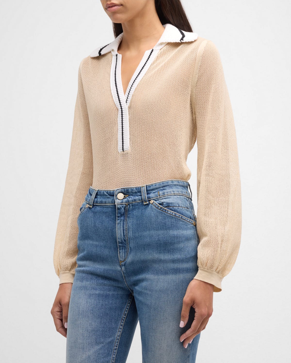 Cool Sophistication Ribbed-Trim Knit Pullover