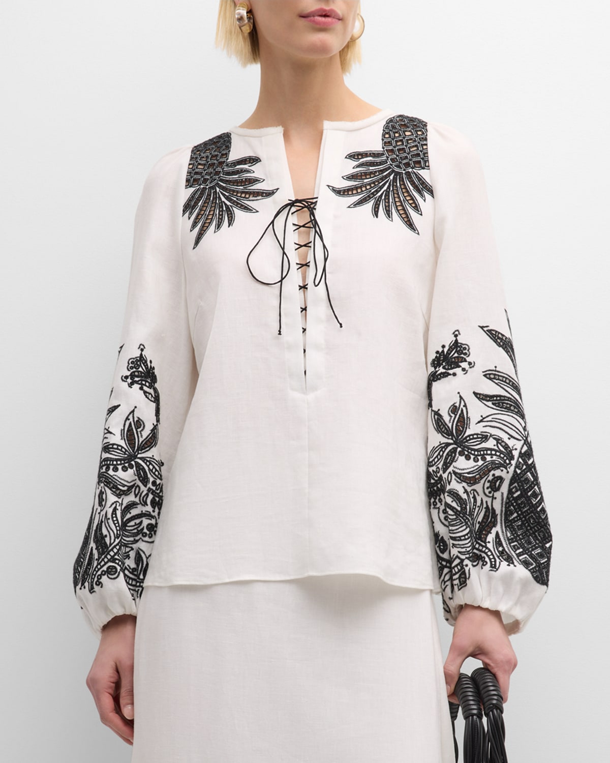 Stunning Dream Floral-Embroidered Blouse