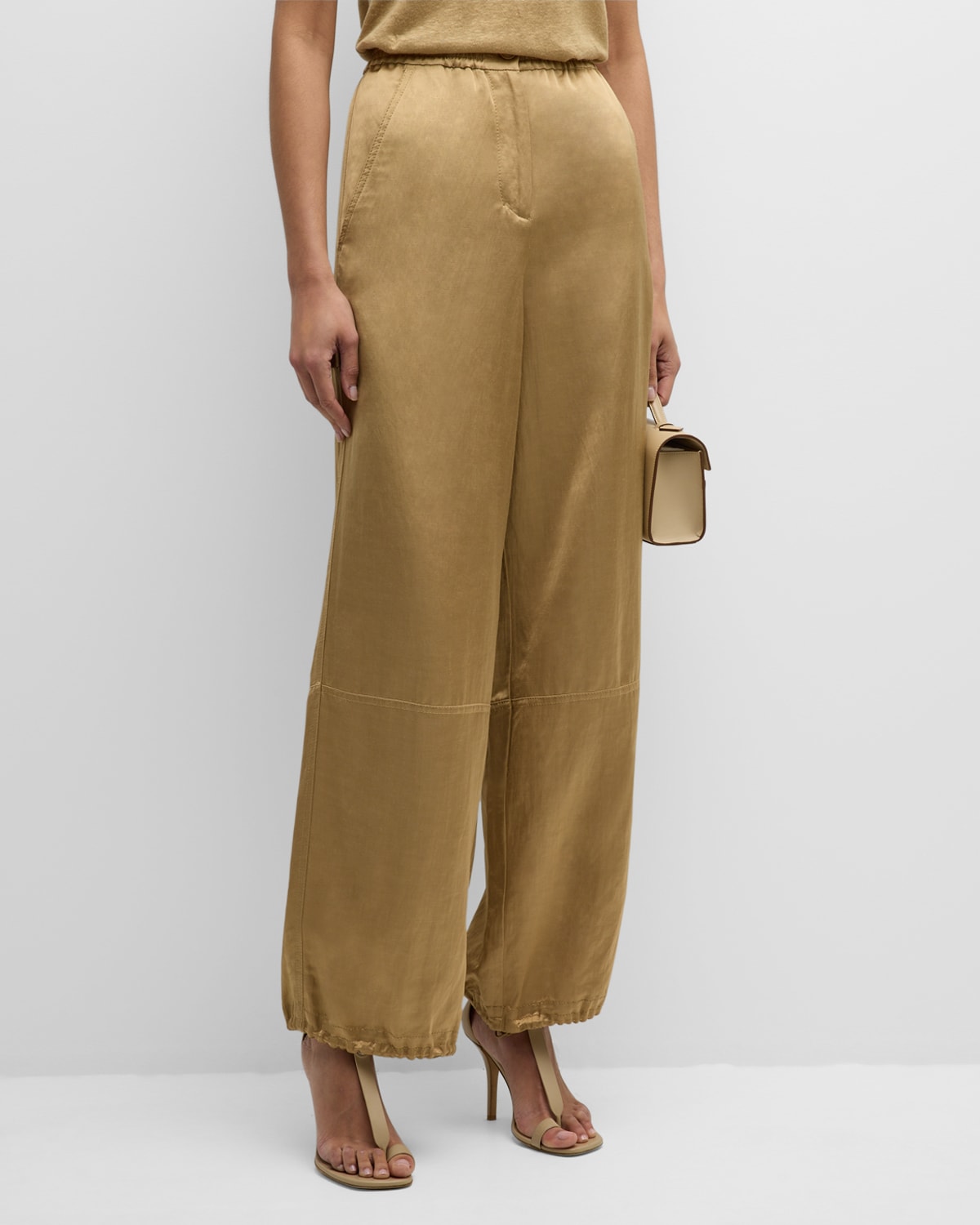 Slouchy Coolness Wide-Leg Shimmer Pants