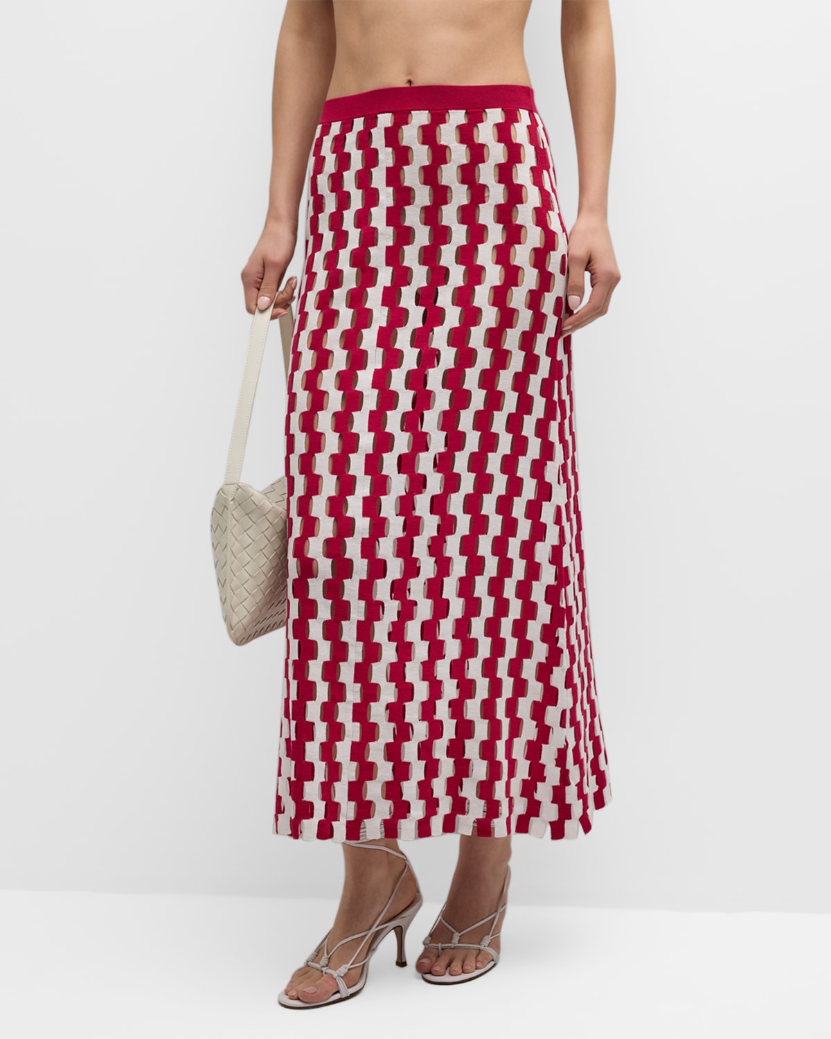 Zankov Beatrice Intarsia-knit Maxi Skirt In Rhodolite Multi