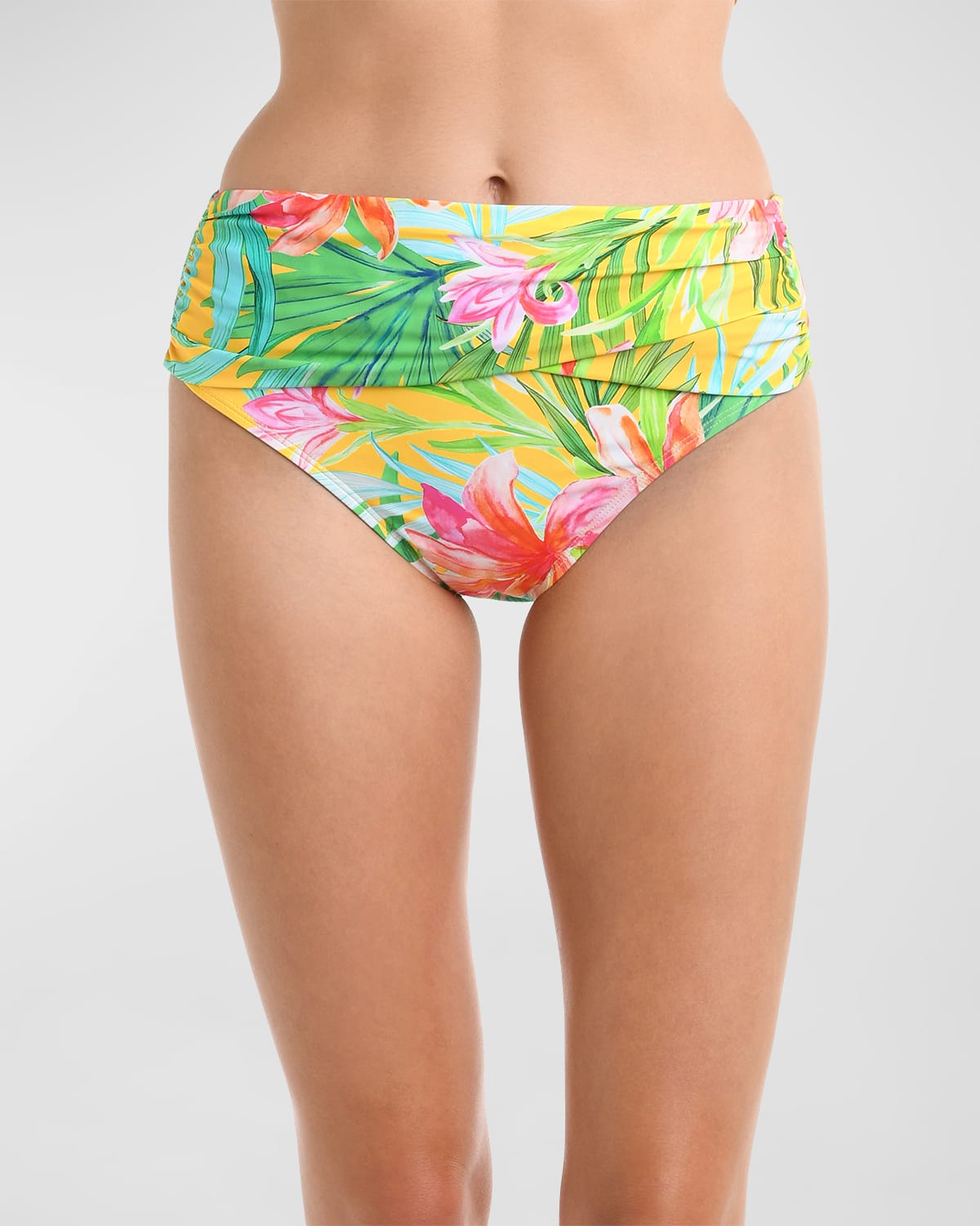 Shop La Blanca Calypso Blooms Overlap Bikini Bottoms In Multi