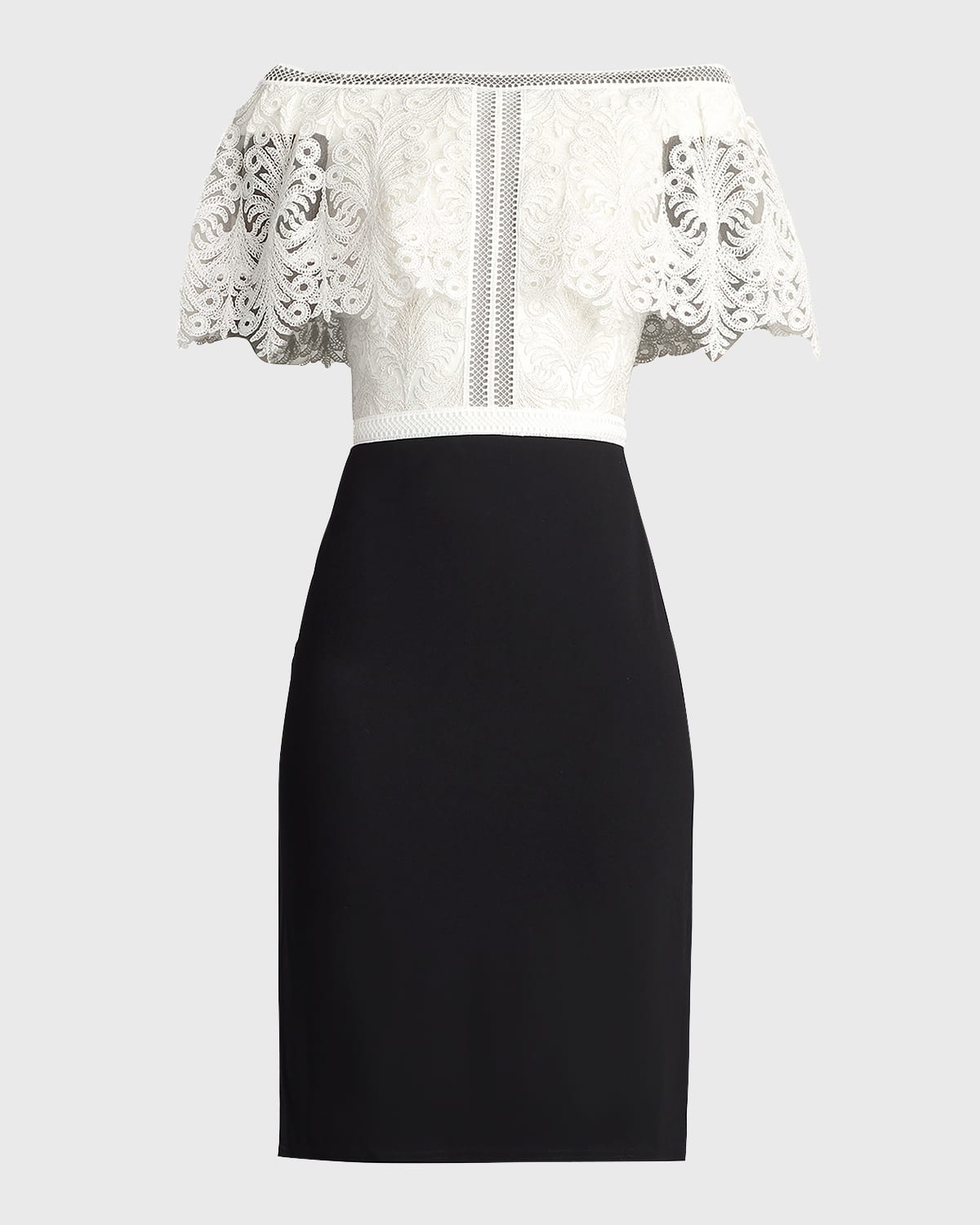 Tadashi Shoji Anders Embroidered Flutter Overlay Dress | Smart Closet