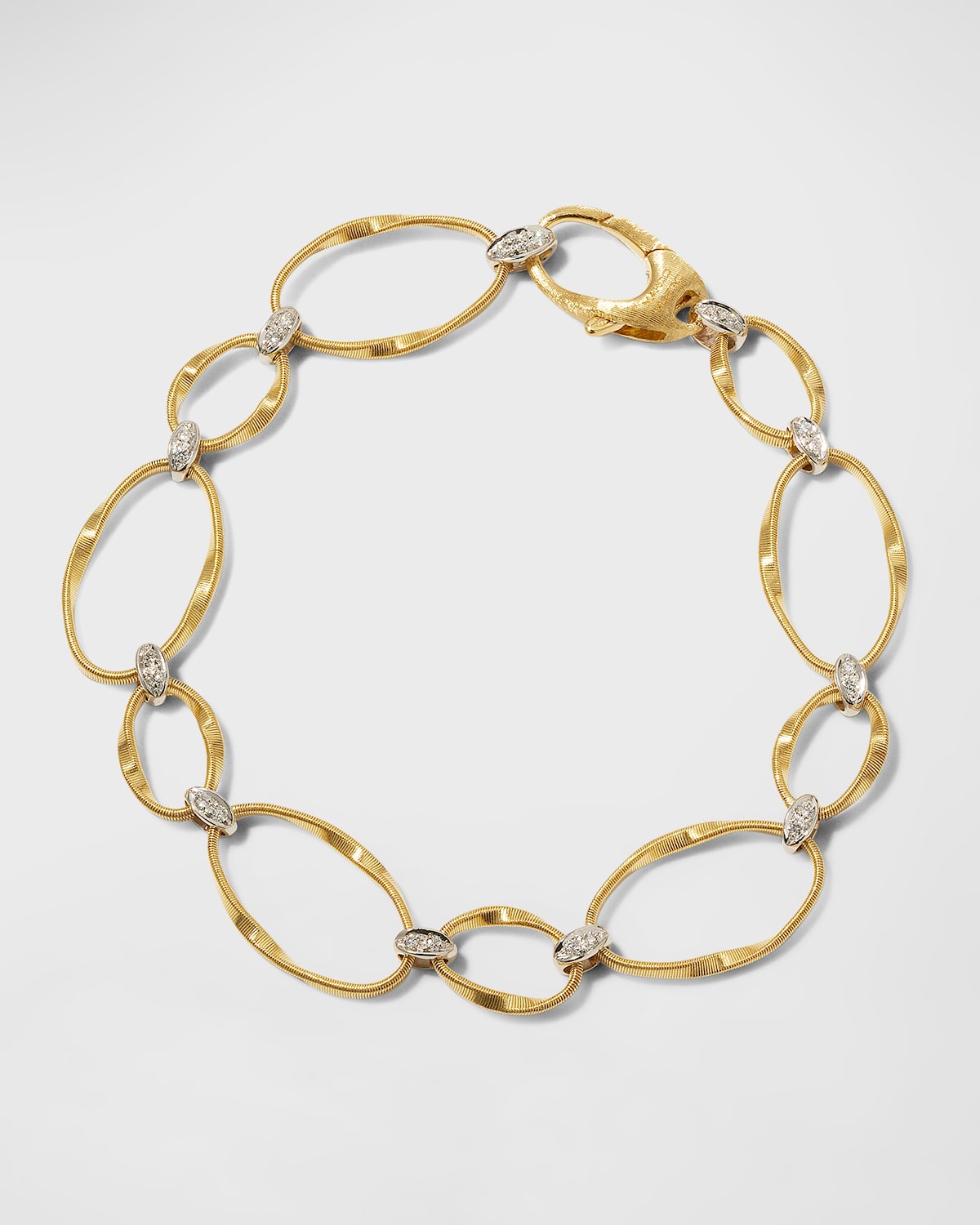 Marrakech 18K Yellow Gold Diamond Flat Link Bracelet