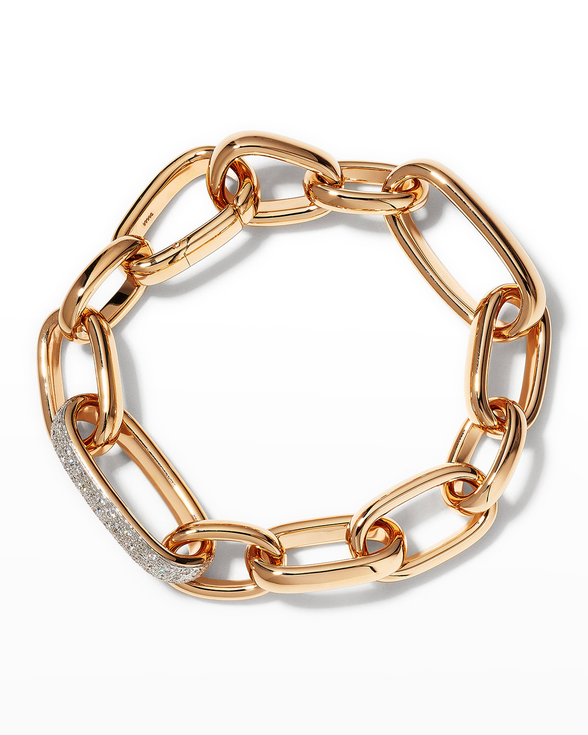 Pomellato 18k Rose Gold Iconica Medium Chain Bracelet With Diamonds