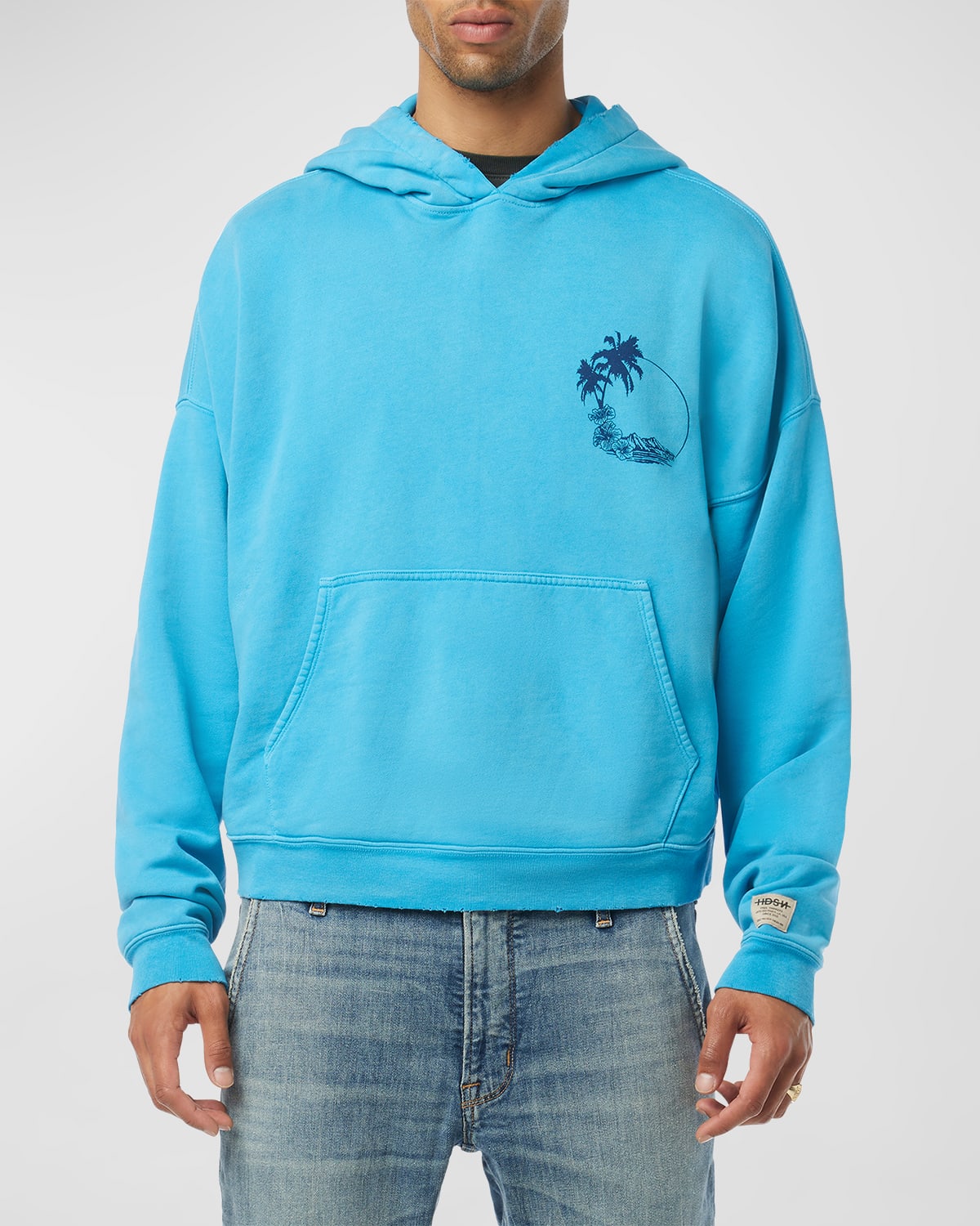 Men's Cropped Palm Graphic Hoodie