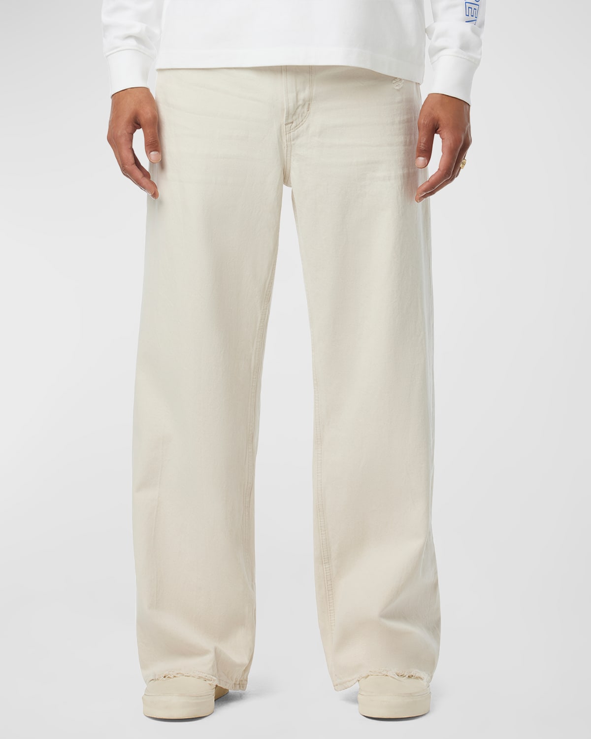 Shop Hudson Men's Luca Wide-leg Jeans In White Sands