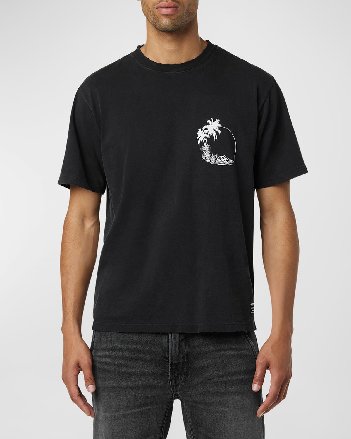 Shop Hudson Men's Vintage Palm Graphic T-shirt In Black Palm