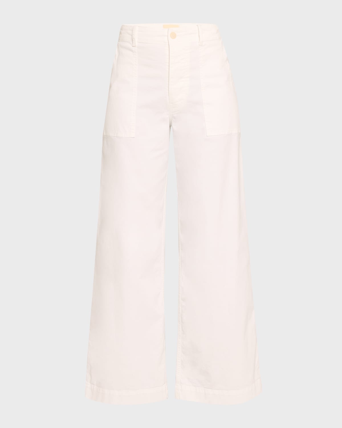 Shop Nili Lotan Leon Wide-leg Brushed Stretch Cotton Boy Pants In White