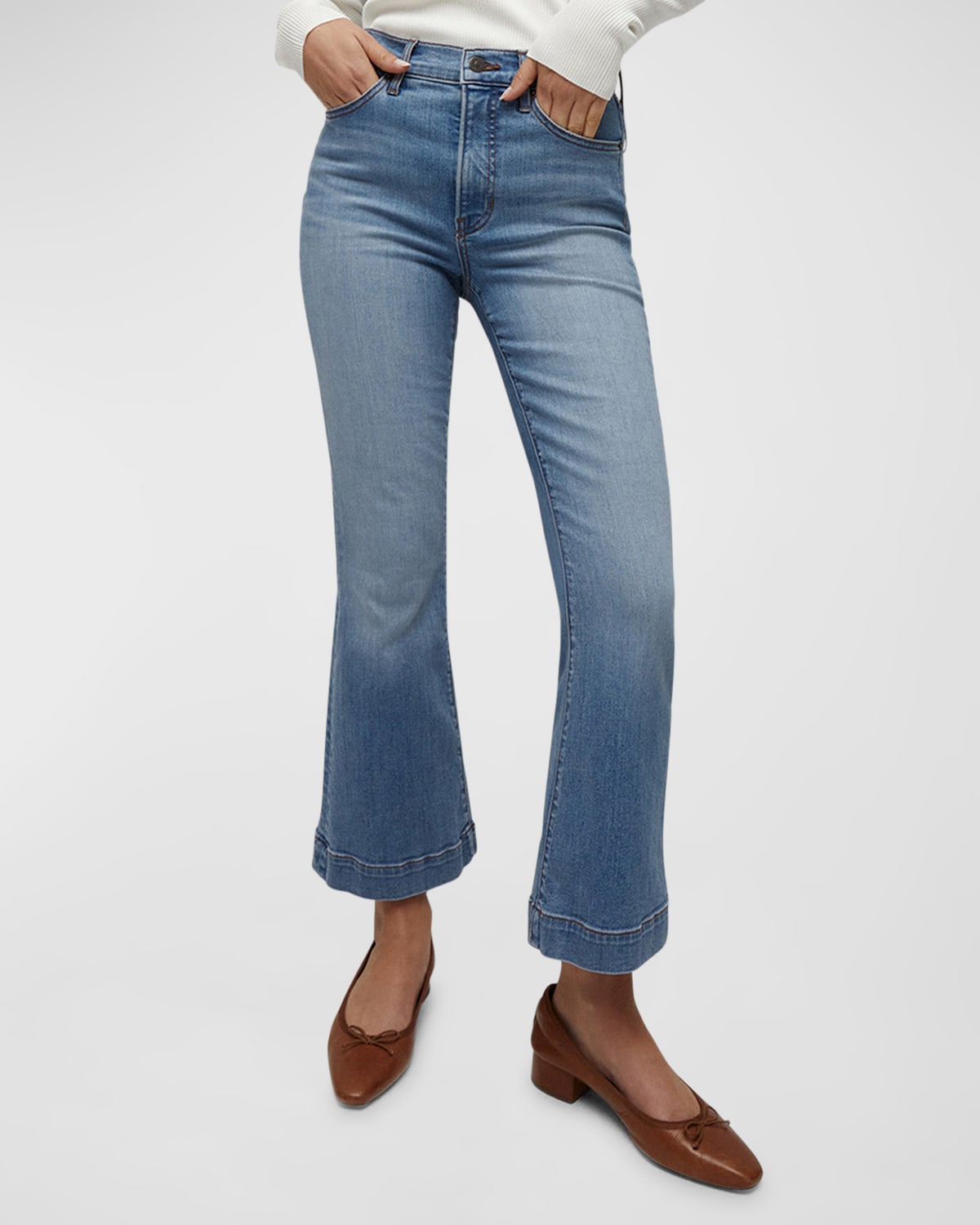 Shop Veronica Beard Carson Ankle Flare Jeans In Amethyst