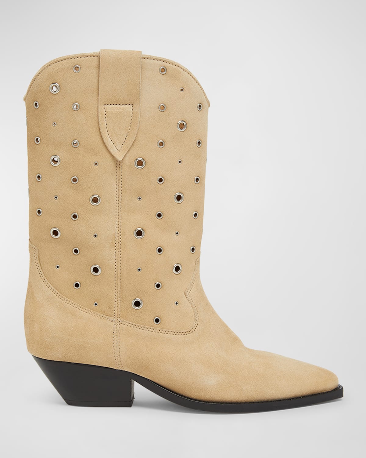 Shop Isabel Marant Duerto Suede Eyelet Western Boots In Toffee