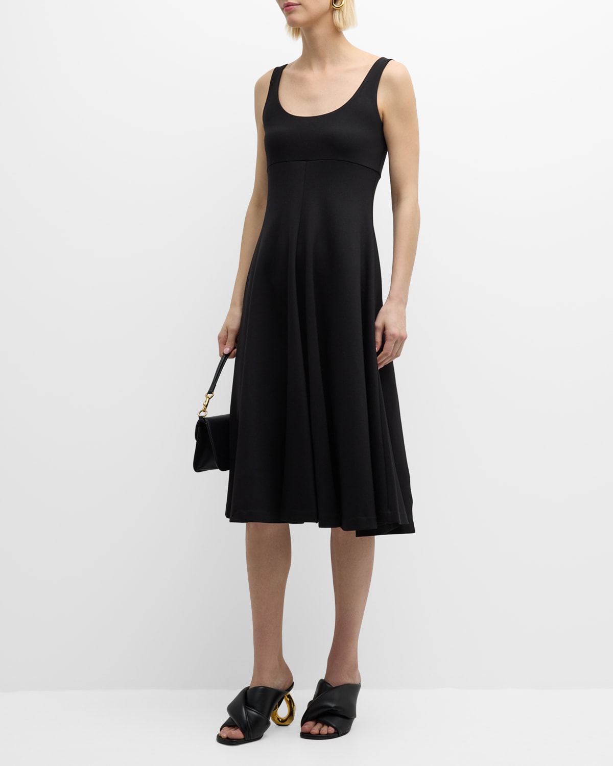 Rosetta Getty Scoop-neck Flared Dress In Black