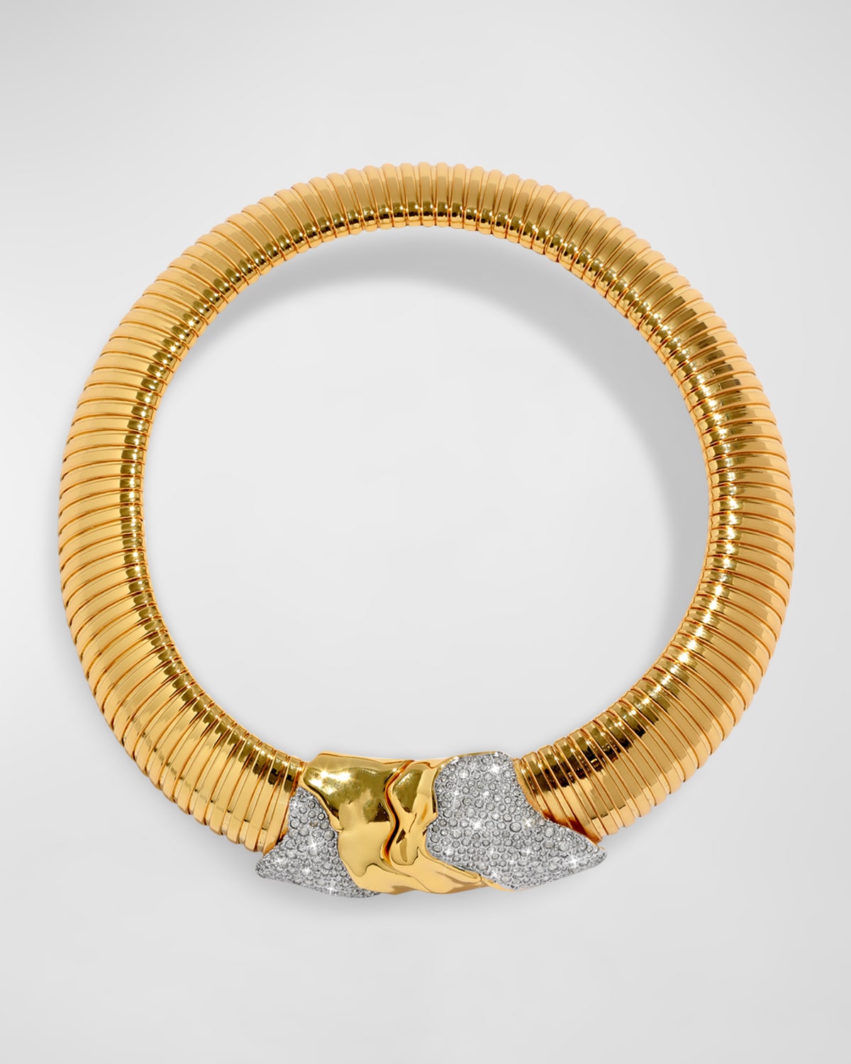 Alexis Bittar Solanales Gold Tubogas Collar Necklace In Crystals