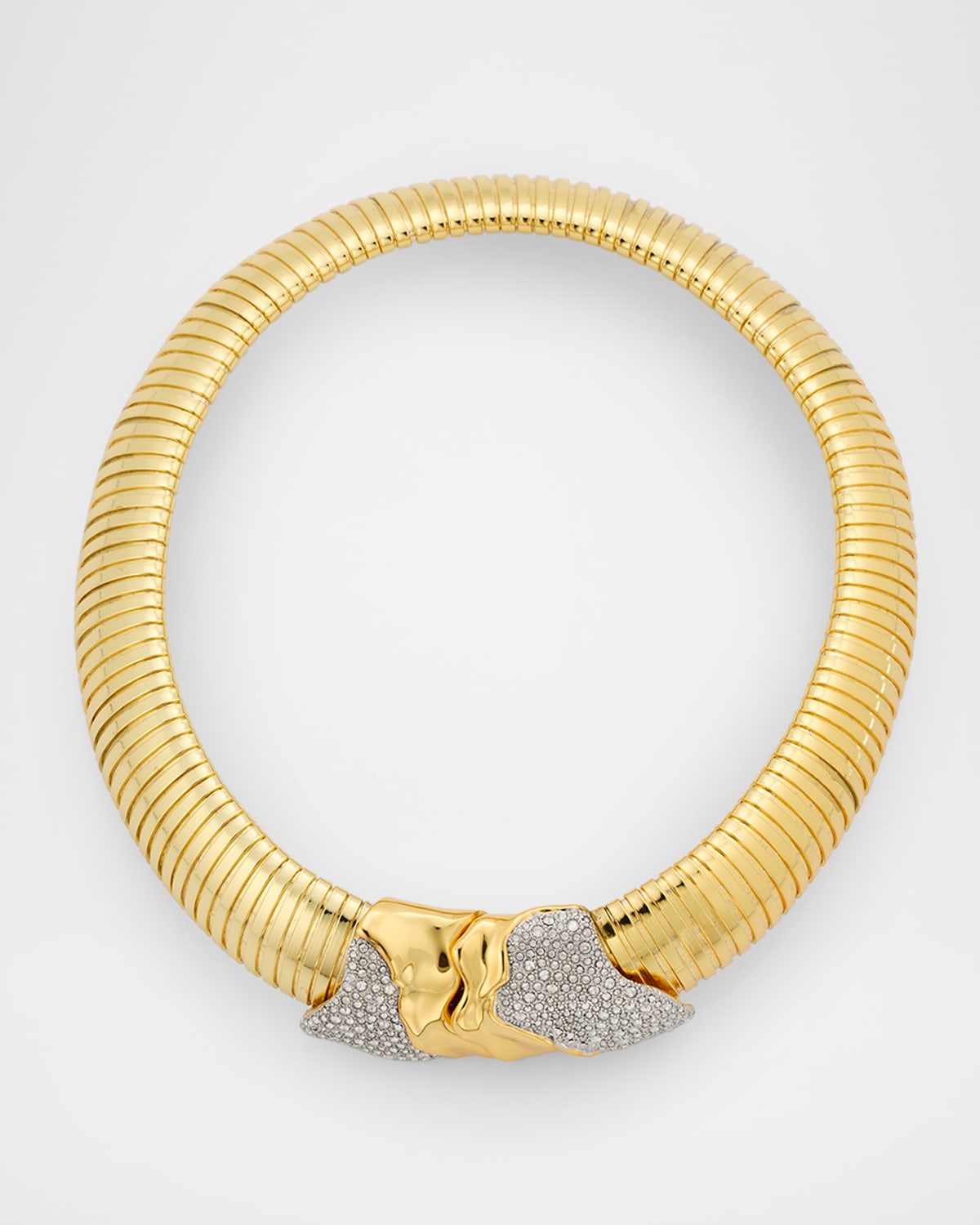 Alexis Bittar Solanales Gold Tubogas Collar Necklace In Crystals