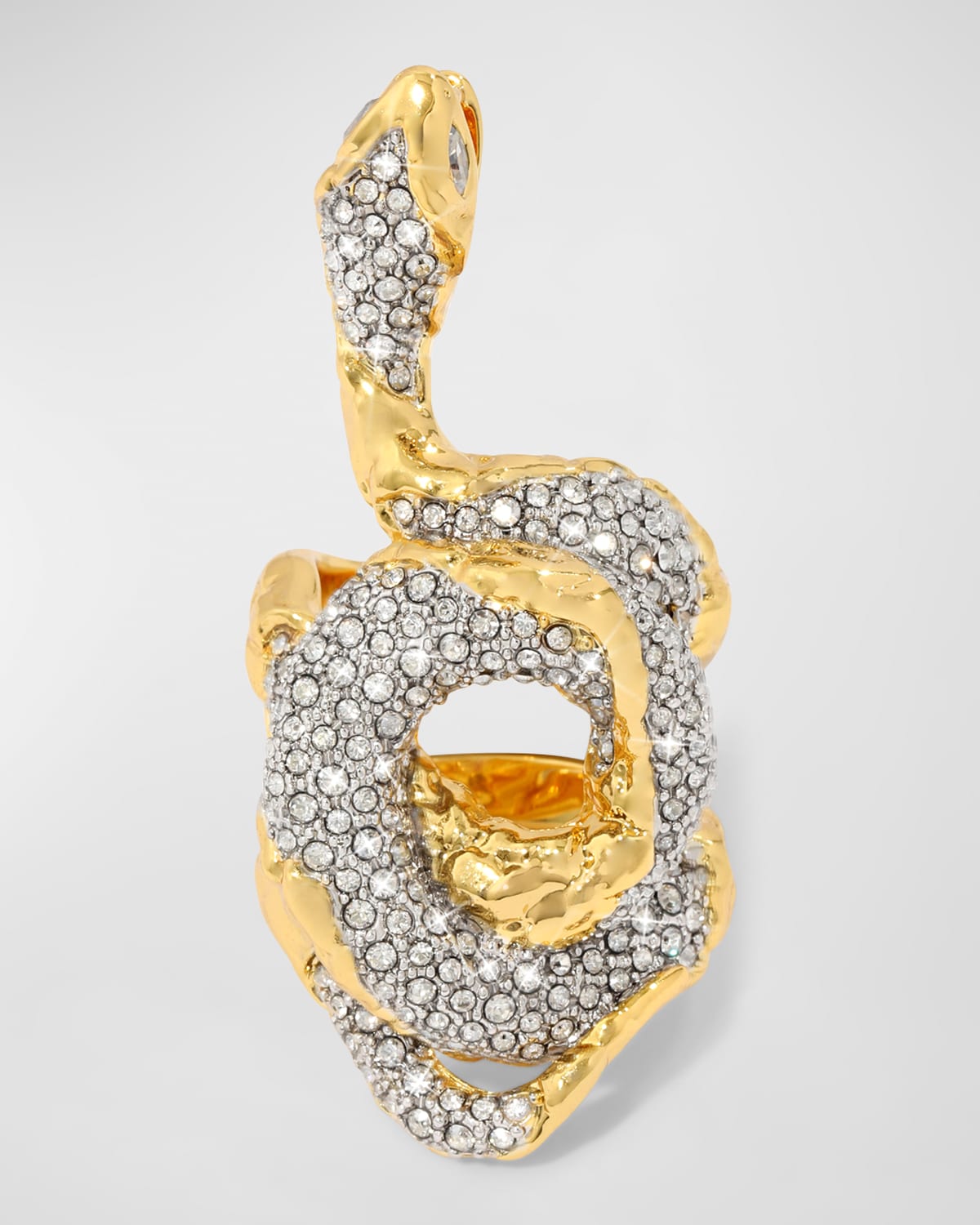 Shop Alexis Bittar Serpent Crystal Pave Ring In Crystals