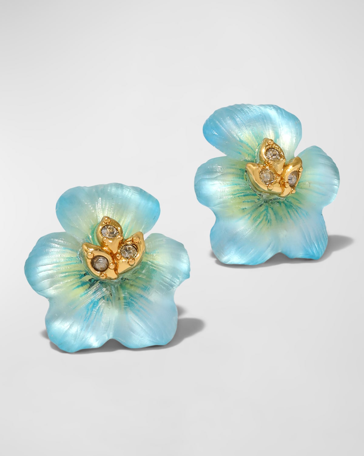 ALEXIS BITTAR PANSY LUCITE PETITE POST EARRINGS