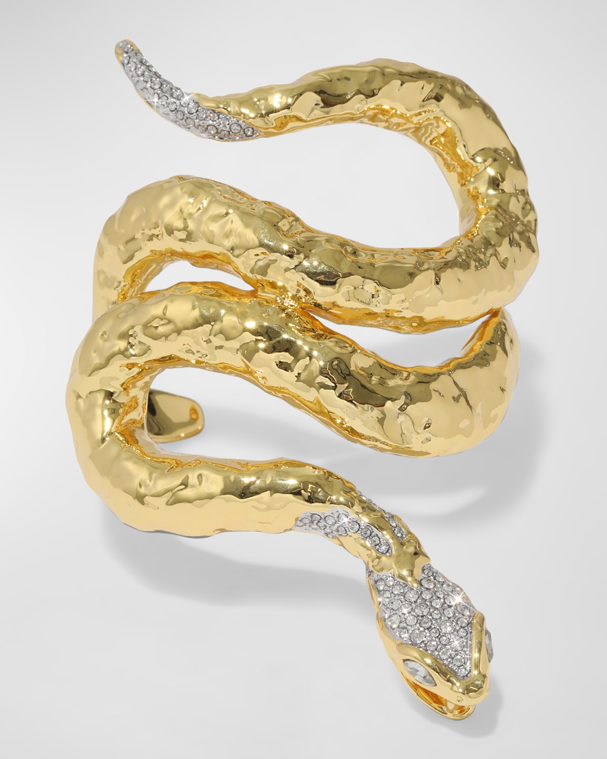 Alexis Bittar Serpent Crystal Cuff Bracelet In Gold