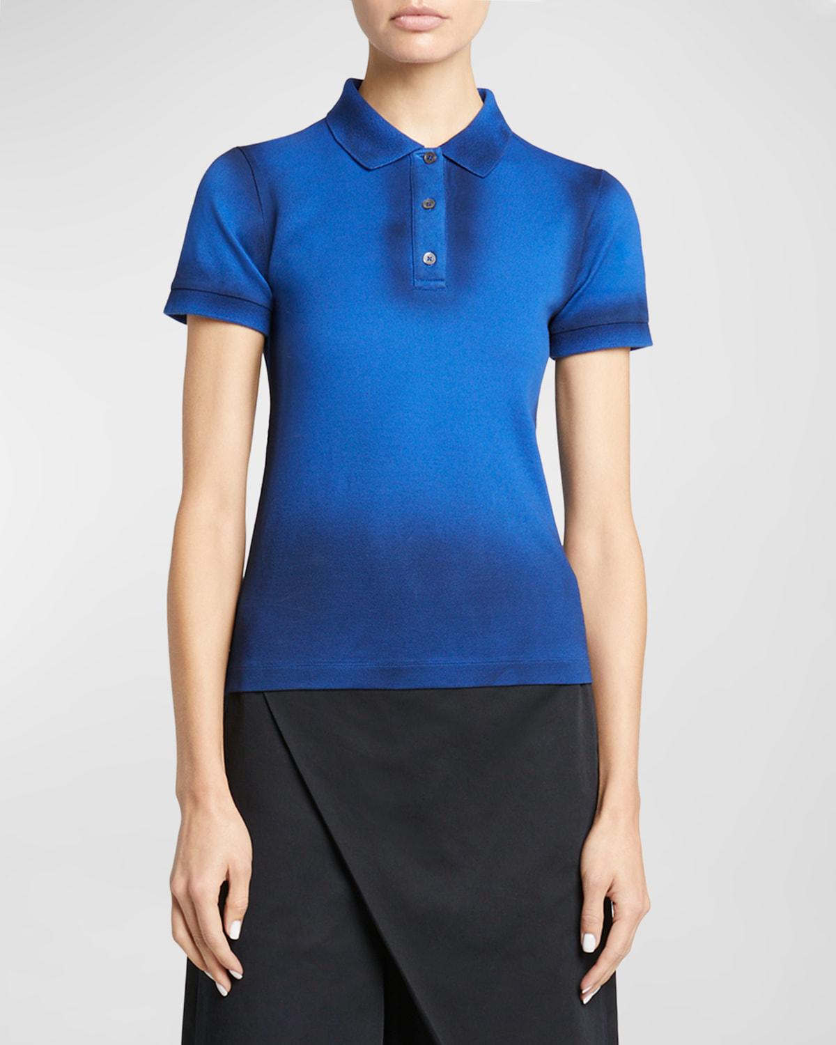 Shop Loewe Spray-paint Short-sleeve Polo Shirt In Greek Blue