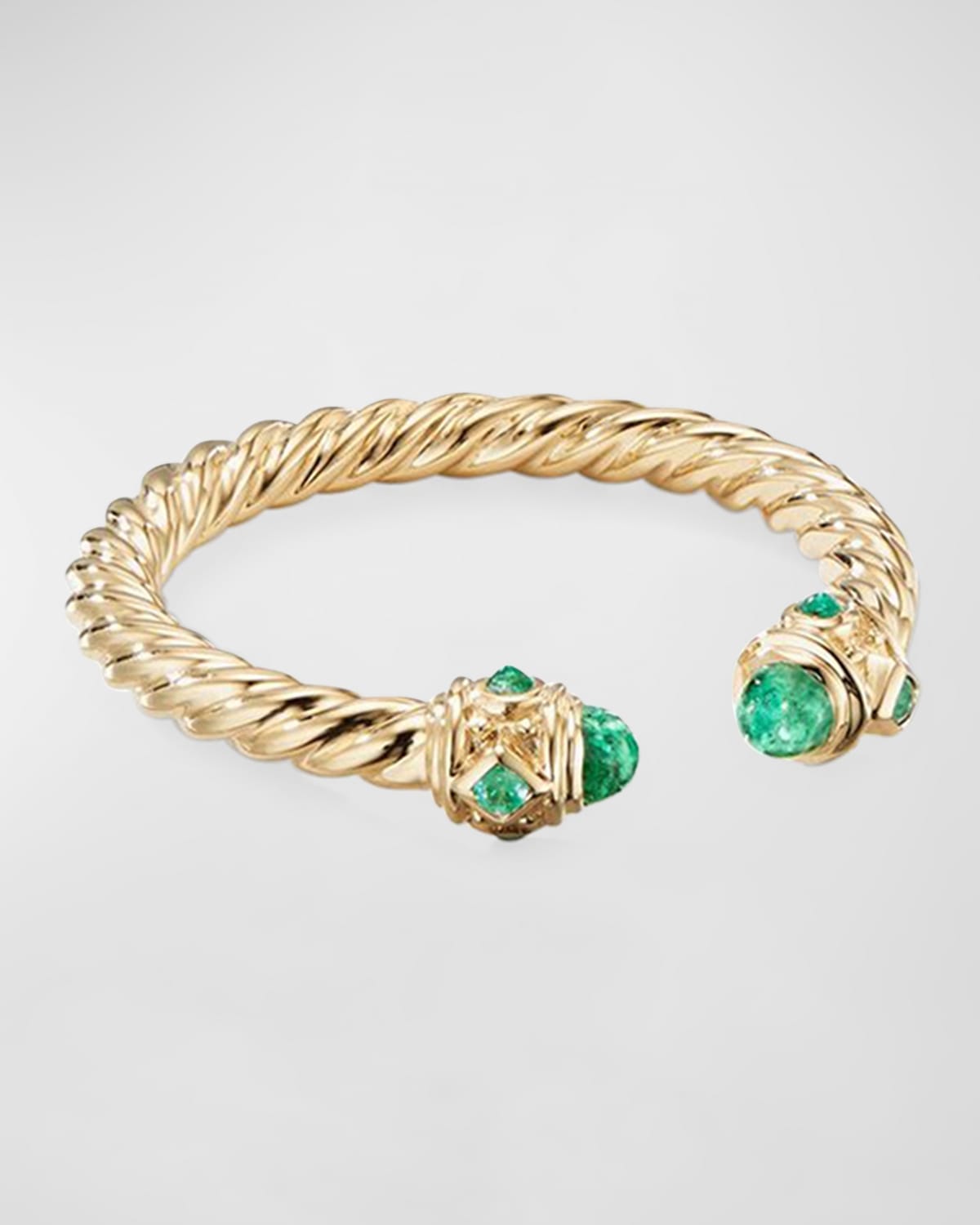 David Yurman 18k Gold Renaissance Ring With Turquoise In Emerald
