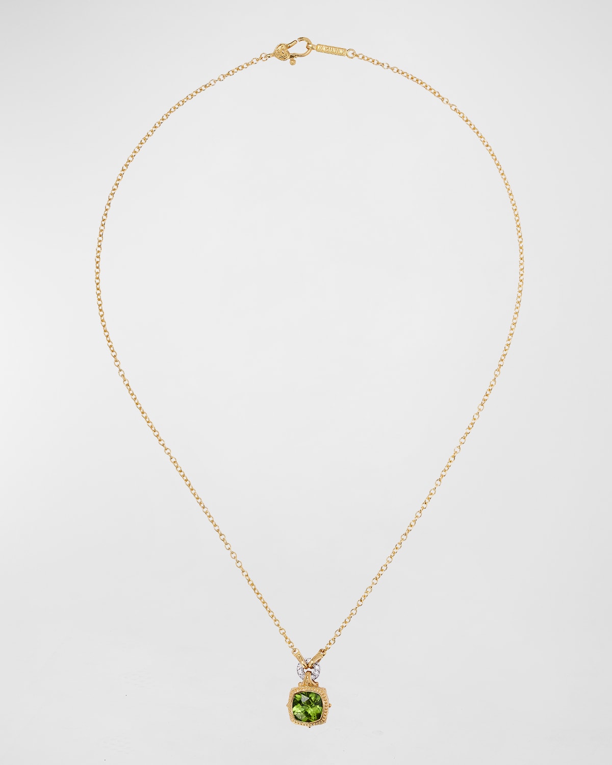 London Blue Topaz and White Diamond Necklace, 18"L