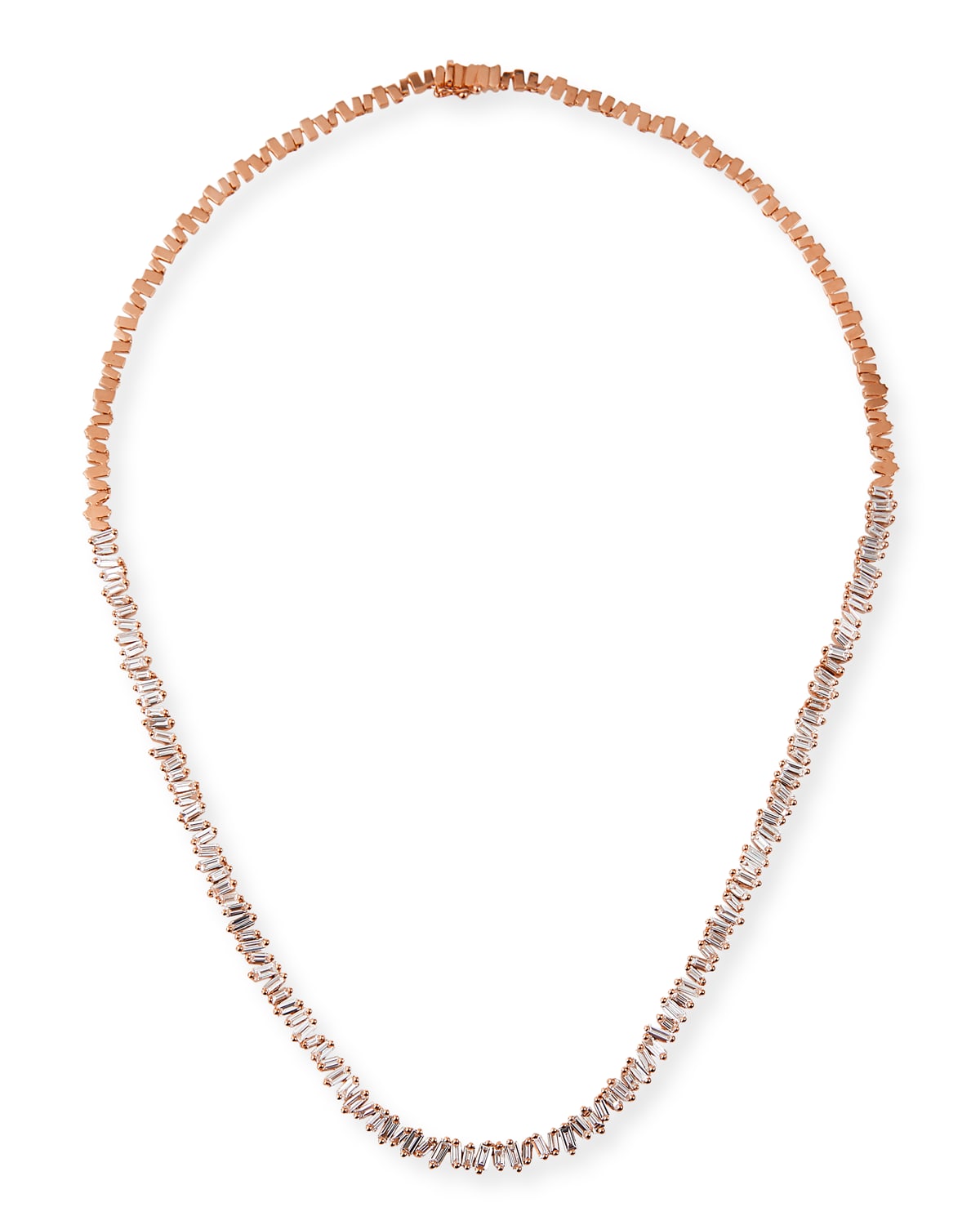 18k Rose Gold Essential Diamond Tennis Necklace