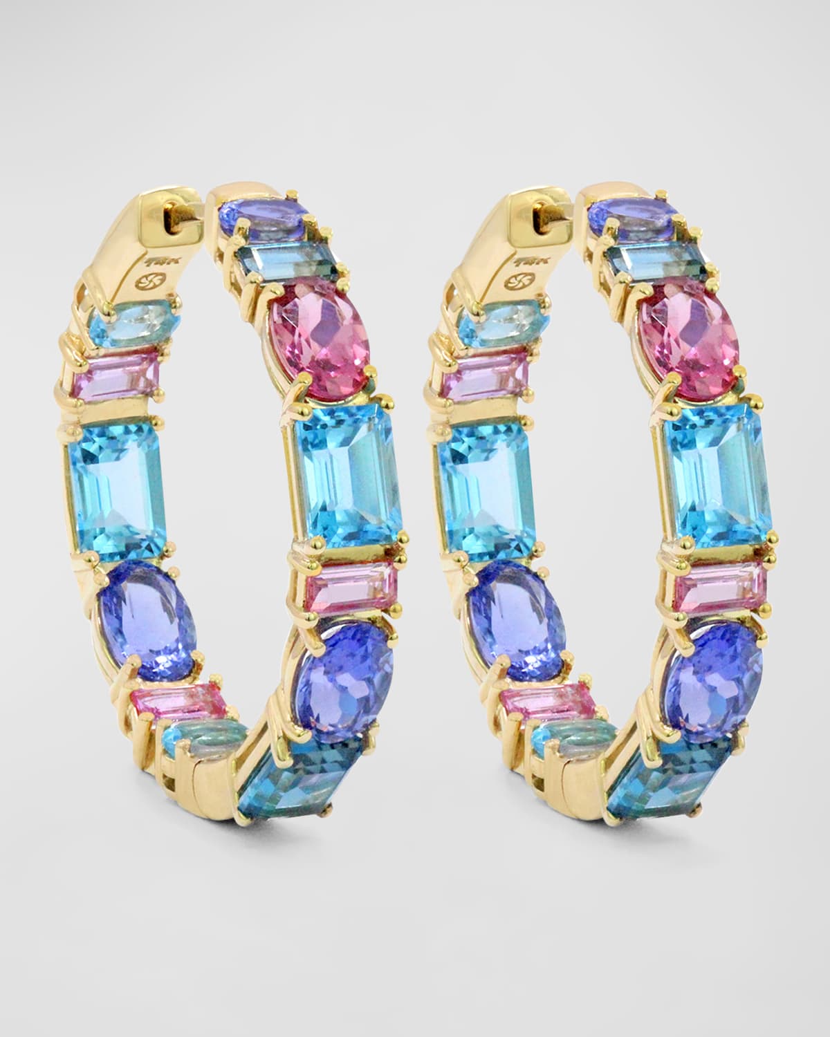 The Drama Queen 18K Multi-Stone Hoop Earrings