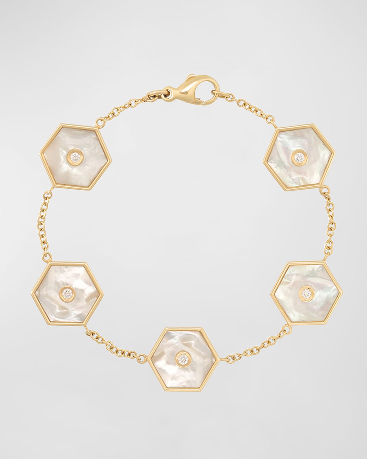 Baia Sommersa 18K Yellow Gold Bracelet with White Diamonds and Onyx