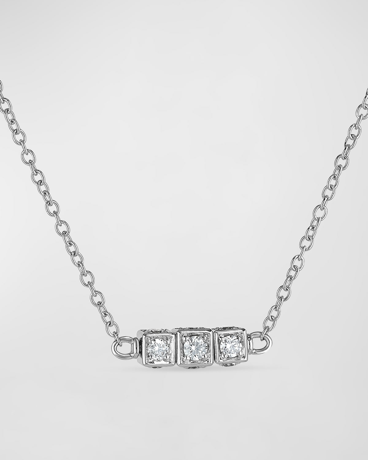 18K White Gold Faro Necklace with Diamonds