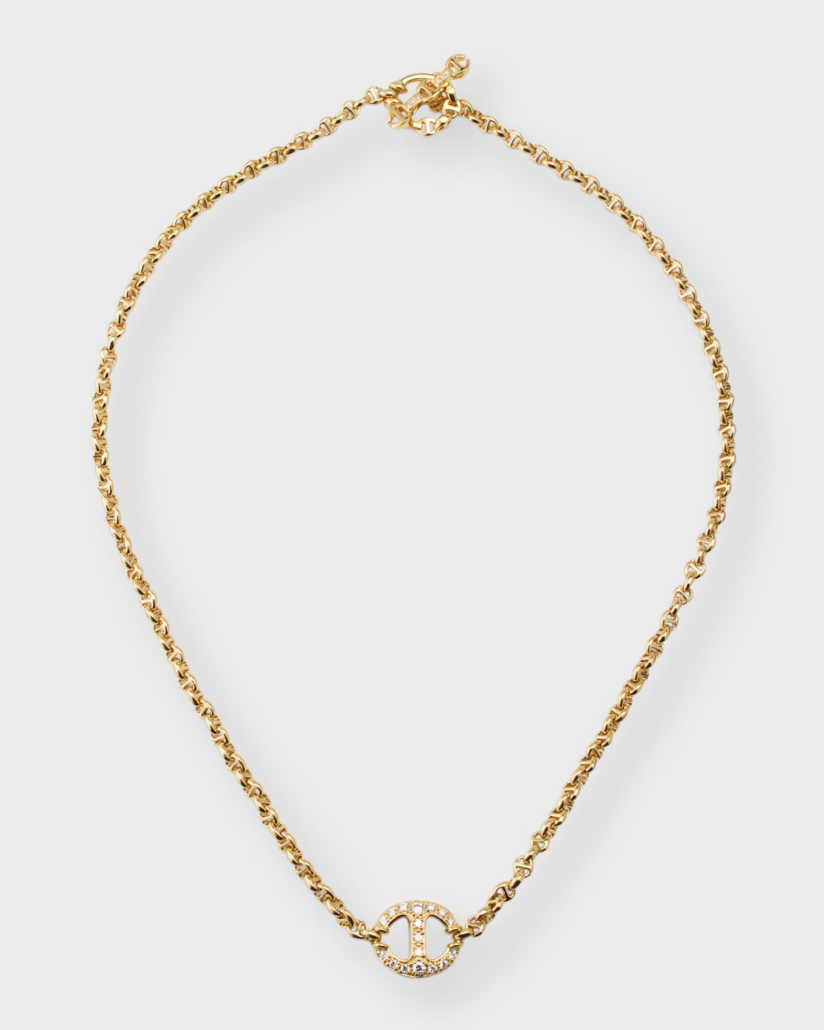 Hoorsenbuhs 18K Yellow Gold Micro Chain Necklace with Diamonds