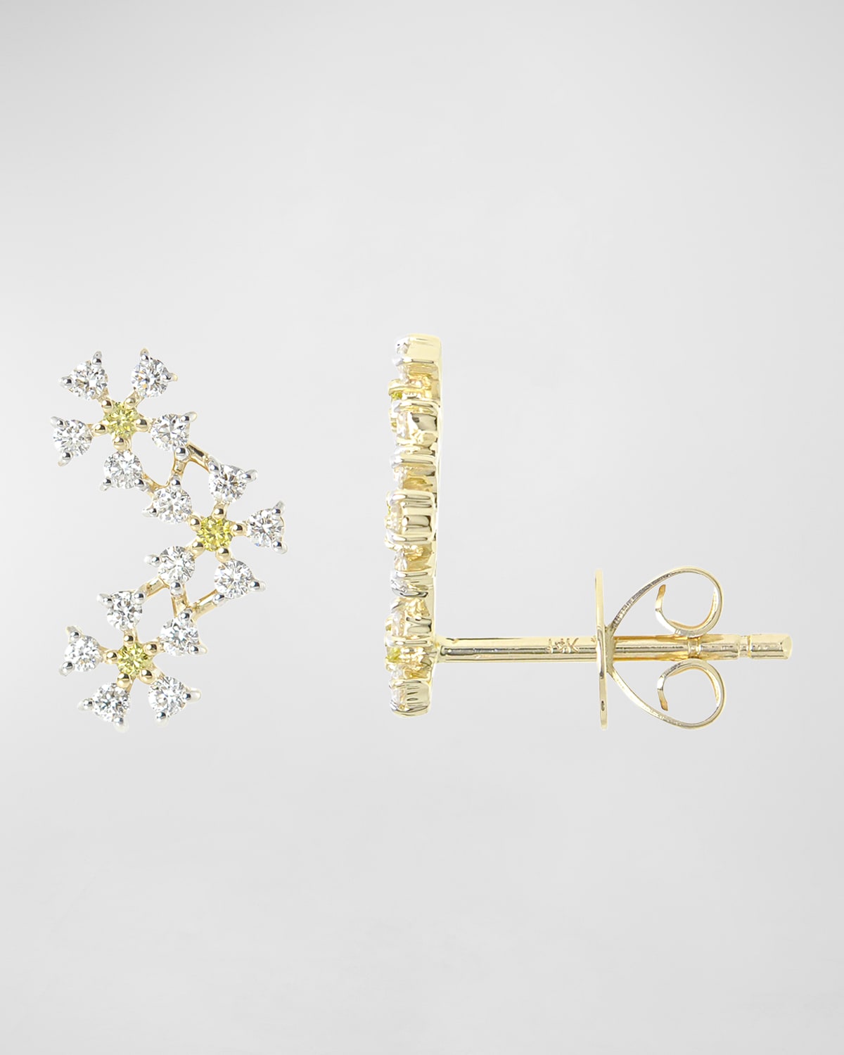 Triple Daisy Climber Earring, Single (Left)