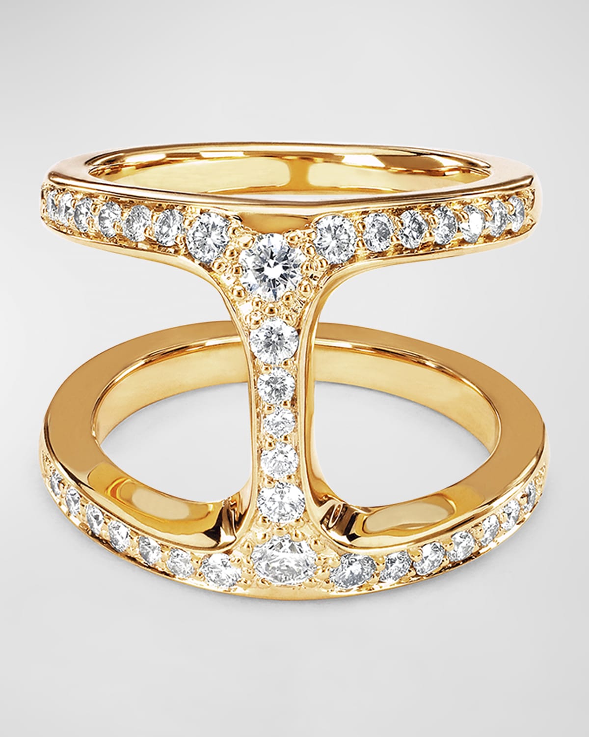 18K Yellow Gold Dame Phan Diamond Ring, Size 7
