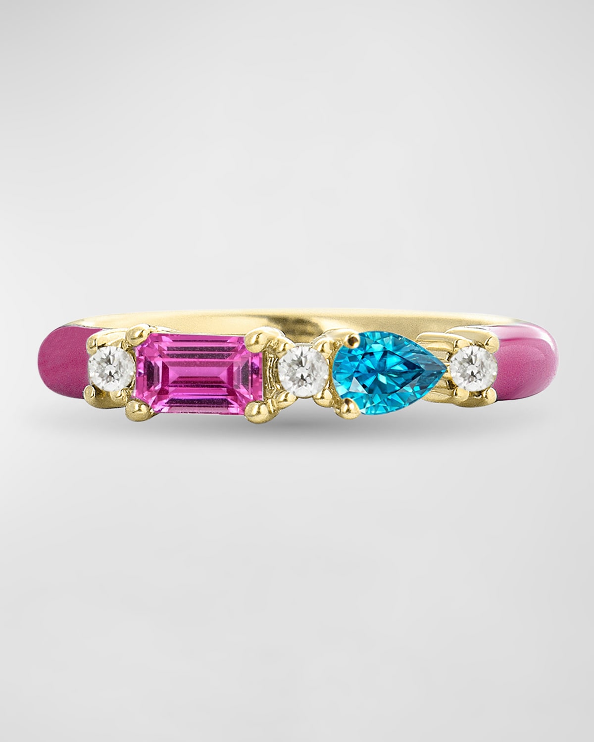 Gemstone Enamel Ring