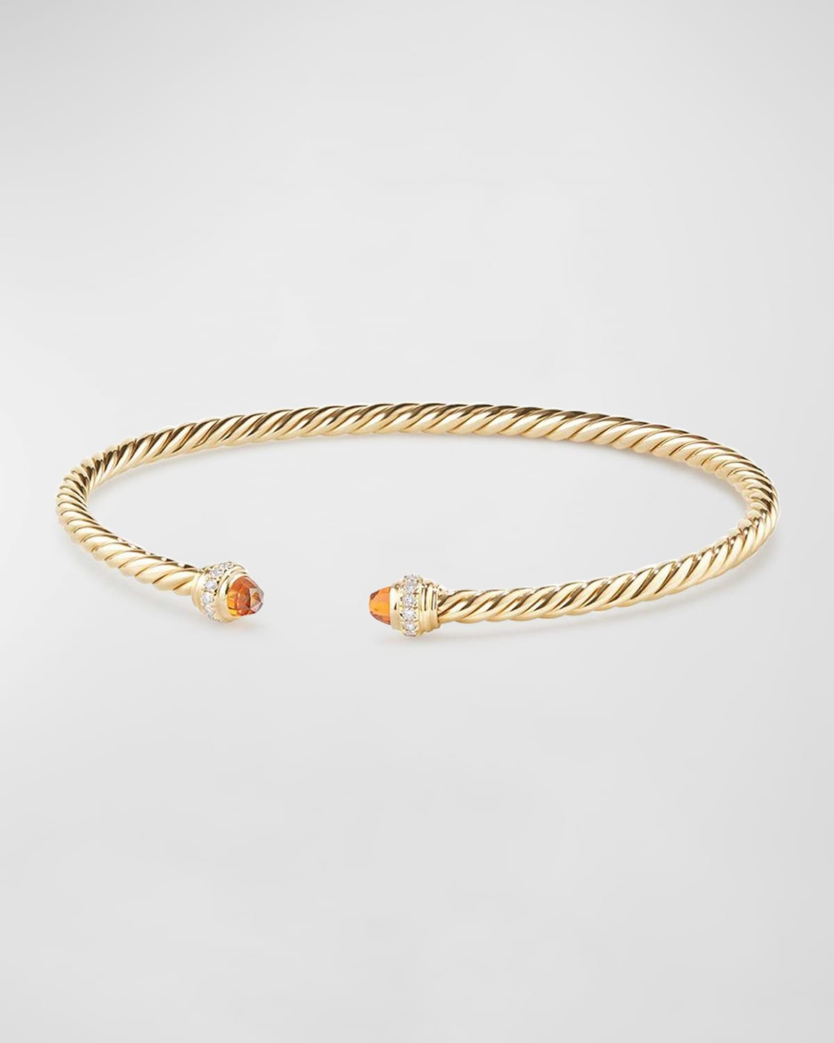 18k Gold CableSpira Bracelet w/ Peridot, Size M