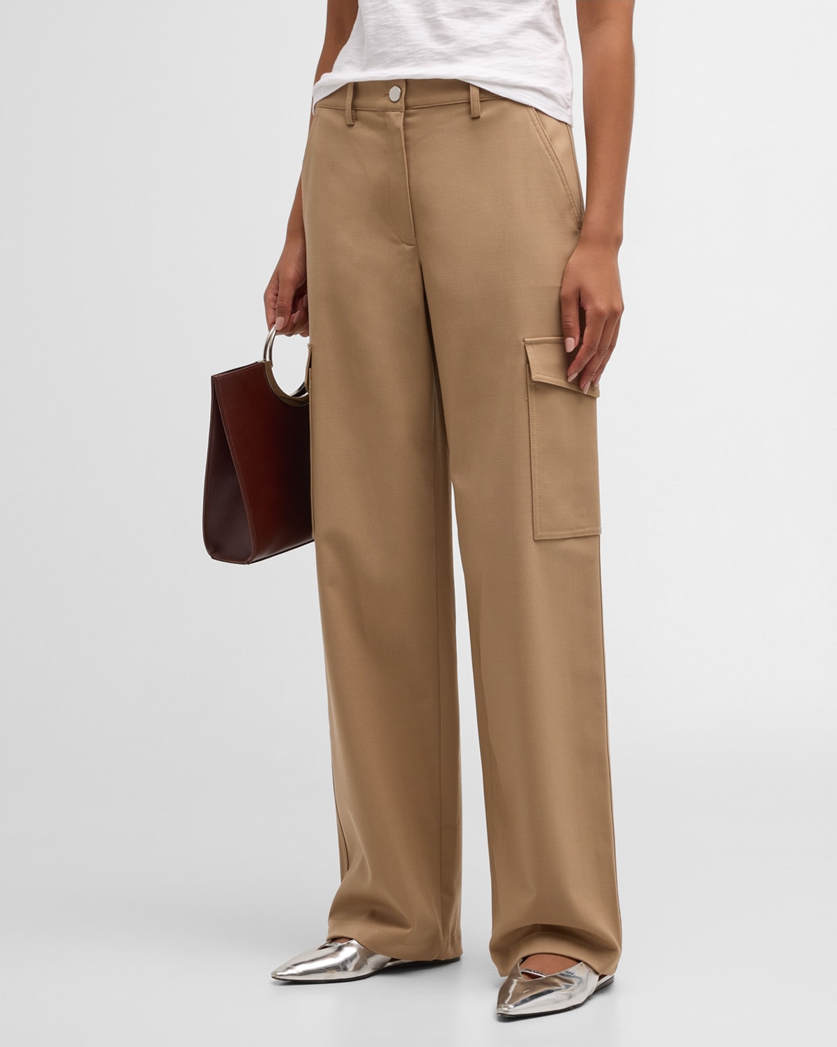 Shop Theory Relaxed Straight-leg Cargo Pants In Palomino