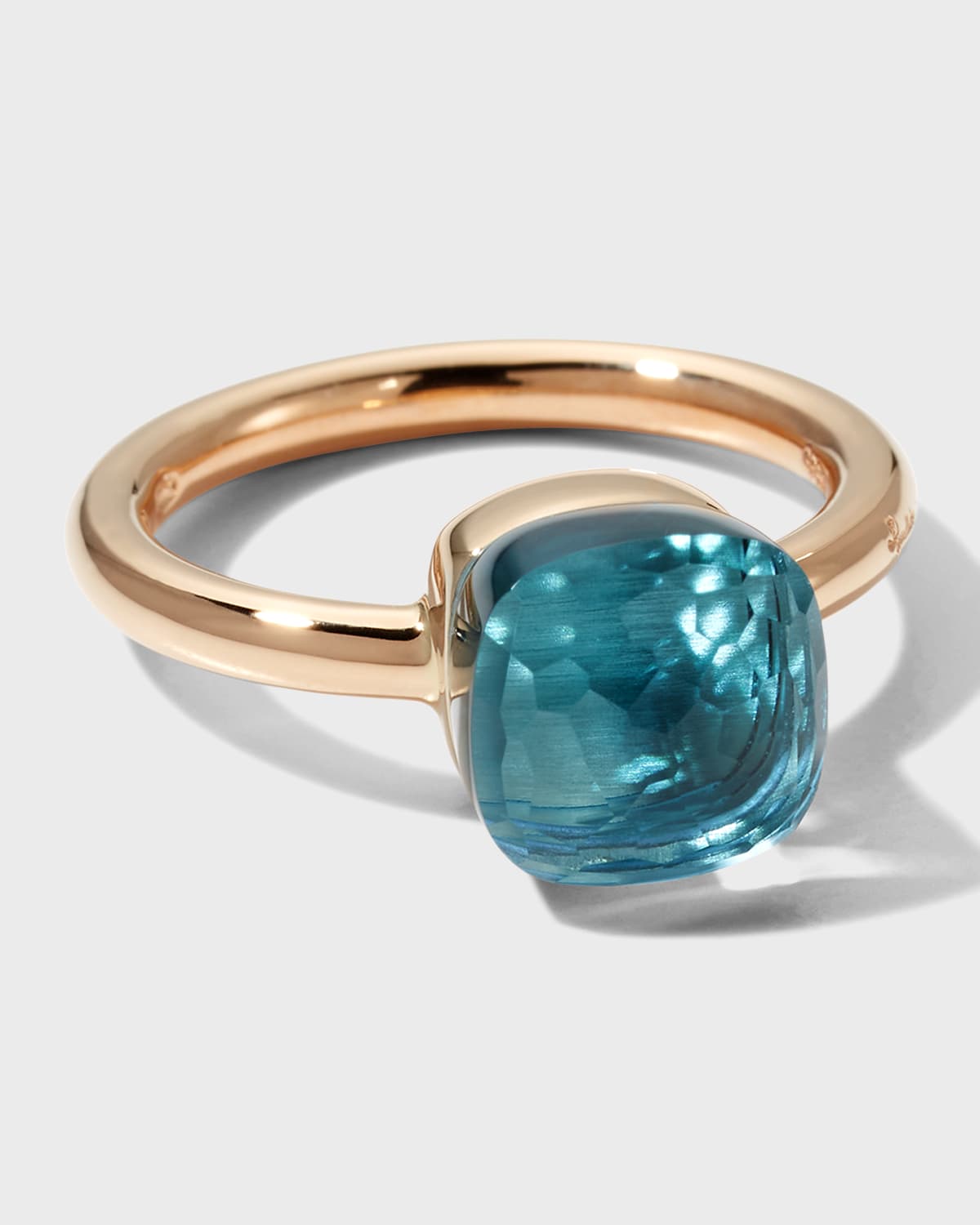 Nudo Mini Rose Gold & Blue Topaz Ring