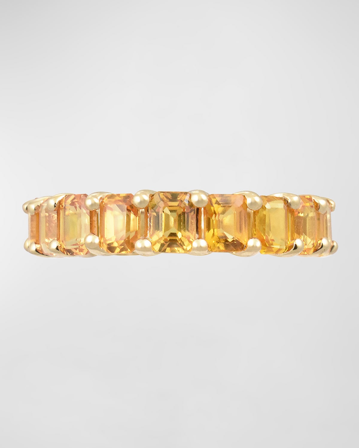 14k Rose Gold Yellow Sapphire Eternity Ring, Size 7
