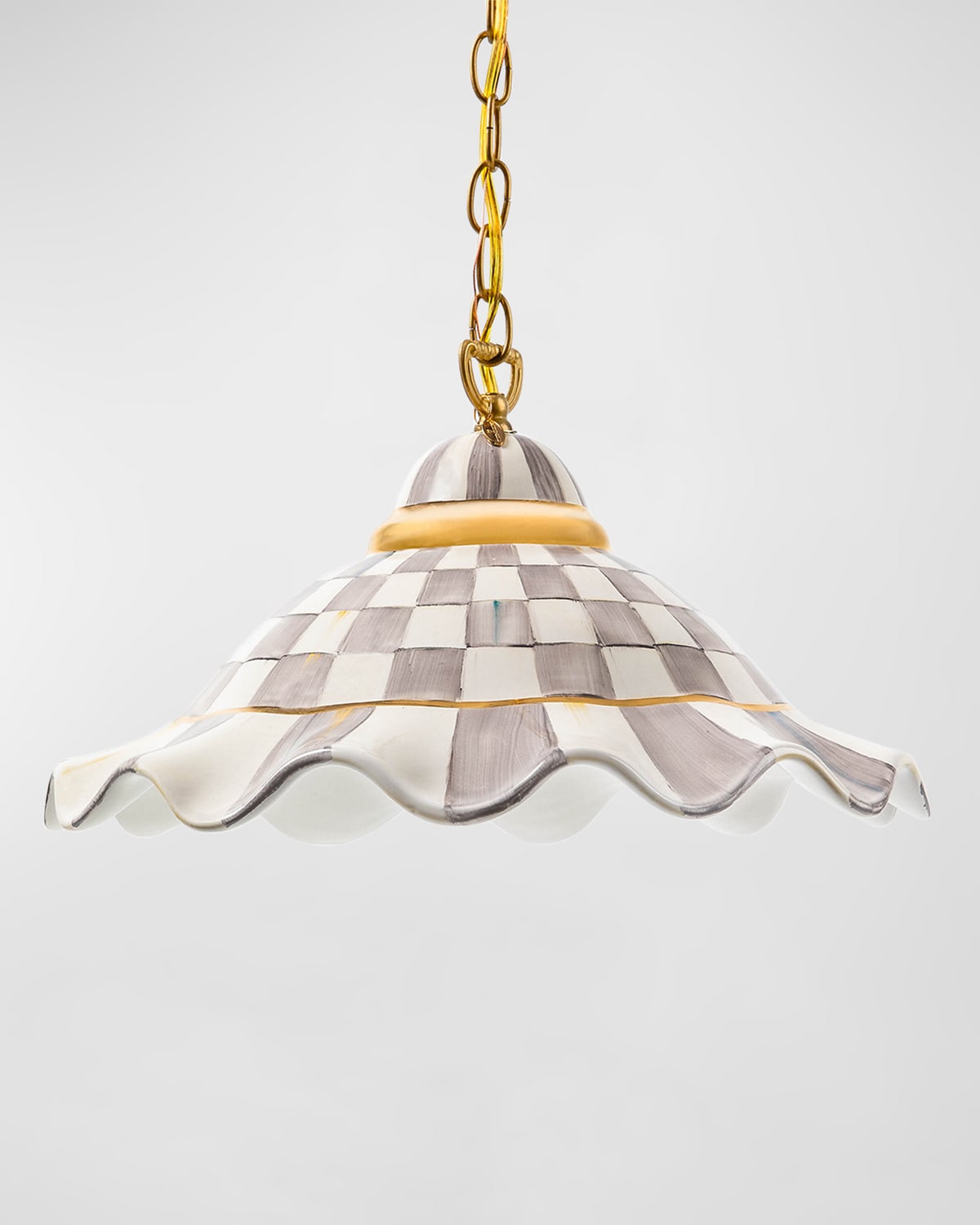 Shop Mackenzie-childs Sterling Check Fluted Hanging Lamp