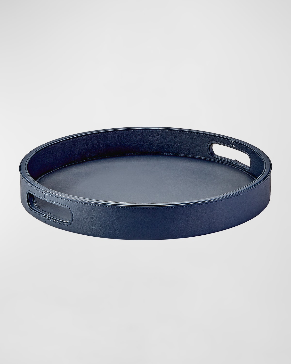 Graphic Image Leather Bar Tray In Blue