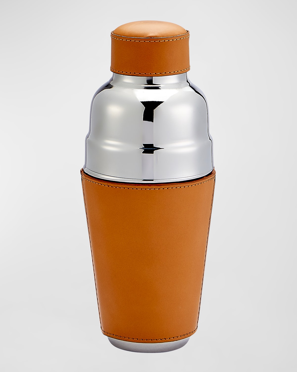 Graphic Image Leather Cocktail Shaker In British Tan