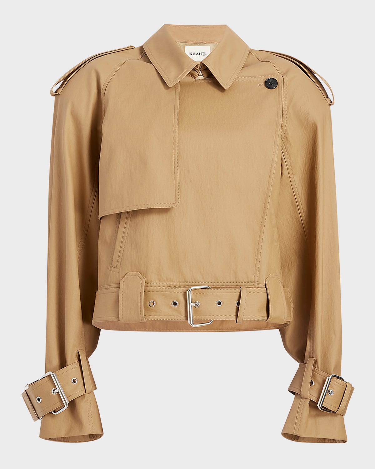 KHAITE HAMMOND CROPPED BELTED JACKET