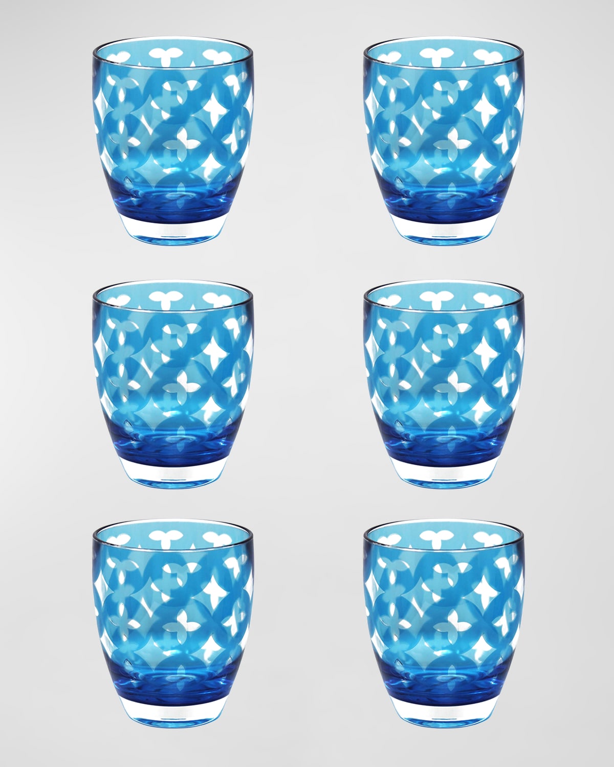 Shop Le Cadeaux Palazzio Small Tumblers, Set Of 6 In Teal